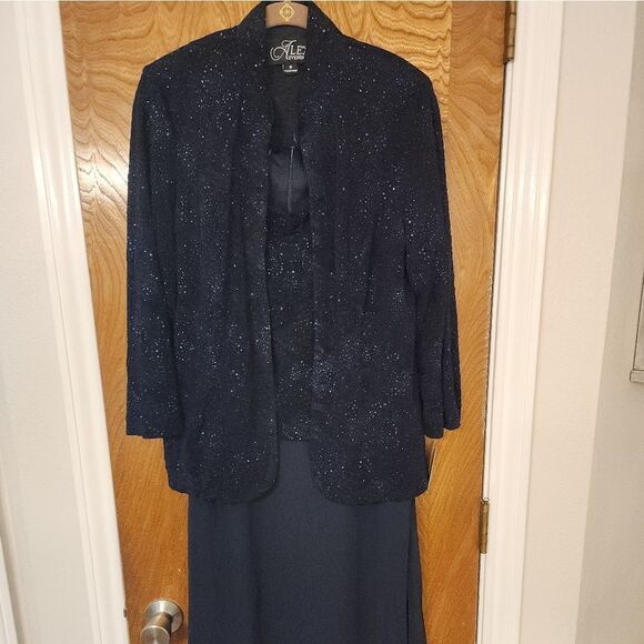 Alex Evenings Sleevless Navy Dress With Matching Jacket Size 10 NWT - Picture 2 of 7